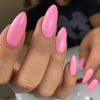 Picture of Glossy Pink Press on Nails Almond Medium, Pure Color Fake Nails Press Ons Almond Shape, Stick on Nails for Women and Girls Daily Wear in 24PCS