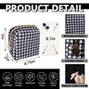 Picture of UIXIZQ Waterproof Mini Makeup Bag Pouch for Purse,Small Cosmetic Travel Bag Nylon Toiletry Organizers Bag for Women Girls,Cute Zipper Pouch Coin Purse Preppy Storage Bag for Work(Mini-Houndstooth)