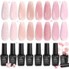 Picture of Beetles Spring Jelly Gel Nail Polish Set, 8 Colors Nude Sheer Pink Shimmer Gel Polish, Classic Neutral Glitter Transparent Gel Soft Whisper Soak off Manicure Valentine's Day Gifts for Women