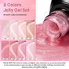 Picture of Beetles Spring Jelly Gel Nail Polish Set, 8 Colors Nude Sheer Pink Shimmer Gel Polish, Classic Neutral Glitter Transparent Gel Soft Whisper Soak off Manicure Valentine's Day Gifts for Women