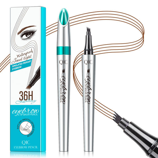 Picture of Eyebrow Pencil with 4 Tip Microblade for Natural Eyebrow Makeup Eyebrow Microblading Pen Waterproof &Smudge-Proof (3# Reddish Brown)