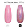 Picture of RARJSM Hot Pink Holographic Gel Nail Polish Rainbow Glitter Reflective Iridescent Gel Polish Curing Required Unicorn Mirror Chrome Laser Effect Soak off for Summer DIY Salon Home Manicure 7.5ML