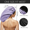 Picture of Auban Extra Large Shower Cap, Double-Layer Waterproof Reusable Satin Lining Shower Bonnet for Women Long Hair, Braids, Locs, perms (Purple)