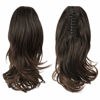 Picture of SOFEIYAN 13" Ponytail Extension Long Curly Ponytail Clip in Claw Hair Extension Natural Looking Synthetic Hairpiece for Women, Black/Medium Chestnut Brown Mix