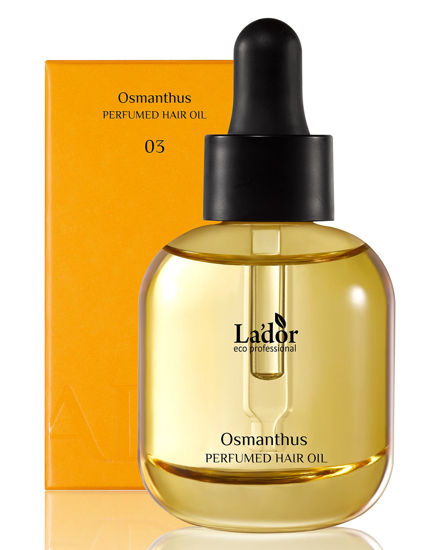 Picture of LA'DOR Hair Perfume Oil for Dry Damaged Hair - Anti Frizz Nourishing Fragrance Gloss Oil Serum Leave-In Conditioner Hold Curls & Waves No Sulfate Paraben 1 Fl Oz 03 Osmanthus Korean Haircare Lador