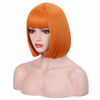 Picture of wildcos Short 12 Inches Straight Synthetic Cosplay Wig for Women (Orange)