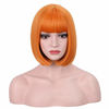 Picture of wildcos Short 12 Inches Straight Synthetic Cosplay Wig for Women (Orange)