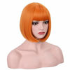 Picture of wildcos Short 12 Inches Straight Synthetic Cosplay Wig for Women (Orange)
