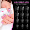 Picture of krofaue Almond Nail Tips 240pcs Almond Press On Nails Half Matte Short Fake Nails 12 Sizes Pre-Shaped Extra Short Almond Nails Soak Off Clear Nail Tips for Full Cover Nail Extensions DIY