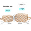 Picture of Narwey Travel Toiletry Bag for Women Traveling Dopp Kit Checkered Makeup Bag Organizer for Toiletries Accessories Cosmetics (Light Brown Checkerboard)