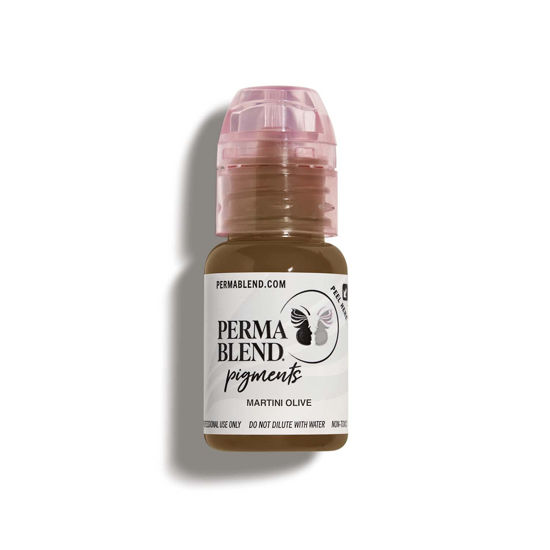 Picture of Perma Blend - Martini Olive - Microblading Ink for Permanent Eyeliner - Professional Tattoo Ink - Brown Tattoo Ink Makeup - Vegan (0.5 oz)
