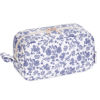 Picture of Narwey Cute Makeup Bag Small Toiletry Bag Travel Cosmetic Bag Organizer Make Up Bags with Organized Pockets for Women (Little Grayish Blue Flower, Large)