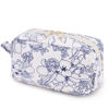 Picture of Narwey Small Makeup Bag for Purse Travel Makeup Pouch Mini Cosmetic Bag Zipper Pouch for Women (Little Navy Blue Flower, Small)