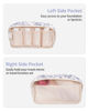 Picture of Narwey Cute Makeup Bag Small Toiletry Bag Travel Cosmetic Bag Organizer Make Up Bags with Organized Pockets for Women (Navy Blue Flower, Large)
