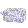 Picture of Narwey Small Makeup Bag for Purse Travel Makeup Pouch Mini Cosmetic Bag Zipper Pouch for Women (Little Grayish Blue Flower, Small)