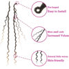 Picture of 8 Packs Curly Boho Braids Faux Locs Crochet Hair, 18 Inch Goddess Locs Crochet Hair, Hippie Locs, Hair Extensions (18 Inch, 8 Packs, 4#)