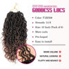Picture of SamBraid Goddess Locs Crochet Hair 10 Inch, 8 Packs New Goddess Faux Locs Crochet Hair for Black Women, Boho Hippie Locs, River Locs Crochet Hair with Curly Ends (10Inch, 8Packs, T1B/30#）