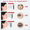 Picture of 10X Magnifying Mirror with 3 Suction Cups - 6'' Stick on Makeup Mirror with 10X Magnification, Magnified Makeup Mirror Portable Handheld Cosmetic Mirror and Tweezers Set for Travel, Makeup, Bathroom