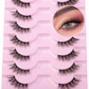 Picture of Half Lashes Natural Looking Cat Eye Lashes Accent Eyelashes Multi-layers Wispy Fluffy 3D Curly False Lashes Pack by Mavphnee