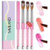Picture of Saviland 3pcs Acrylic Nail Brush Set: Size 6/8/12 Professional Acrylic Nail Brushes for Acrylic Application Acrylic Powder Nail Art Extension & 3D Nail Carving Manicure Tools Home Nail Salons DIY