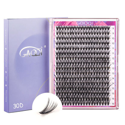 Picture of GAQQI Lash Clusters 320Pcs Individual Lashes 30D Mixed 9-16mm Eyelash Clusters C Curl Lash Clusters Look Like Mink Eyelash Extensions Thin Band Soft to Use Self Application(30D-CMIX)