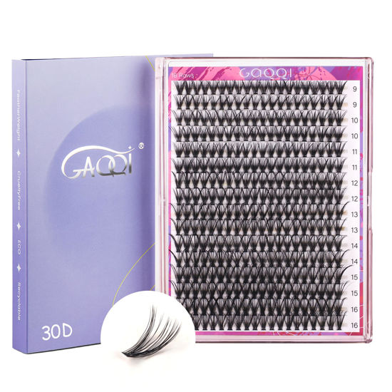 Picture of GAQQI Lash Clusters 320Pcs Individual Lashes 30D Mixed 9-16mm Eyelash Clusters C Curl Lash Clusters Look Like Mink Eyelash Extensions Thin Band Soft to Use Self Application(30D-CMIX)