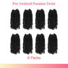 Picture of The BOHOBABE Crochet Passion Twist Hair Pretwisted 10 Inch Short Pre-looped Passion Twist Crochet Braiding Hair 8 Packs Natural Black Women Crochet Braids (1B)