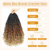 Picture of 8 Packs Crochet Box Braids-14 Inch Boho Box Braids Crochet Braids Hair Bohomian Box Braid Crochet Hair Synthetic Braiding Hair Goddess Box Braids Crochet Hair for Black Women (1B/30/27)