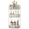 Picture of 360° Rotating Makeup Organizer, Large-Capacity Skincare Make Up Storage 3 Tier Perfume Organizers Cosmetic Dresser Organizer with Makeup Brush Holder, Fits Bedroom, Bathroom, Vanity Shelf Countertop