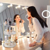 Picture of 360° Rotating Makeup Organizer, Large-Capacity Skincare Make Up Storage 3 Tier Perfume Organizers Cosmetic Dresser Organizer with Makeup Brush Holder, Fits Bedroom, Bathroom, Vanity Shelf Countertop