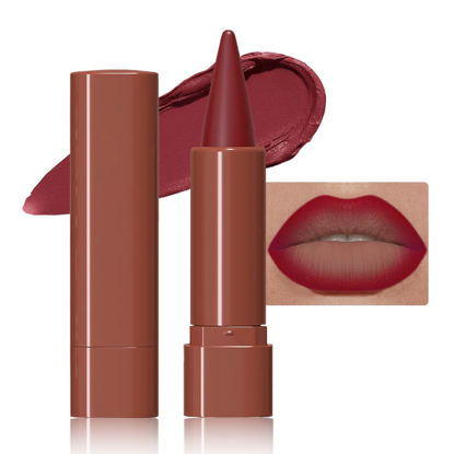 Picture of JUAAZIN Vivid Auburn Gradient Matte Lipstick Crayon Lip Liner pencil, Flawless Contour Gradual Ombre Effect lip Pencil, High Pigmented Long Lasting Waterproof Smudge Proof Lipstick Pencil 07#