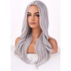 Picture of BERON Silver Wigs Long Wavy Wig for Women Natural Curly Gray Heat Resistant Synthetic Hair Wigs for Cosplay Party Daily or Used
