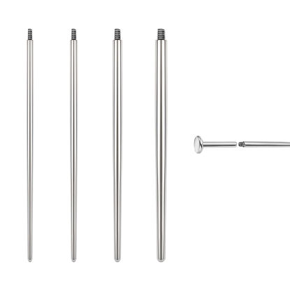 Picture of BodyAce 14G 16G 18G 20G Piercing Taper, Stainless Steel Threadless Insertion Pin Screw On Assistant Tool, Curved Body Piercing Stretching Kit for Ear/Nose/Navel/Lip/Eyebrow [Internal Thread]