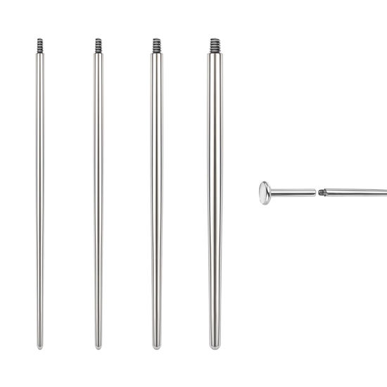 Picture of BodyAce 14G 16G 18G 20G Piercing Taper, Stainless Steel Threadless Insertion Pin Screw On Assistant Tool, Curved Body Piercing Stretching Kit for Ear/Nose/Navel/Lip/Eyebrow [Internal Thread]
