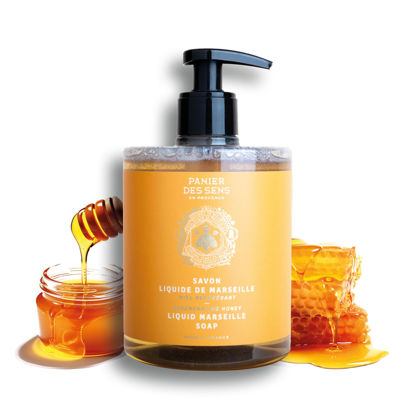 Picture of Panier des Sens - Liquid Hand Soap - Honey Hand Wash - French Marseille Moisturizing Hand Soap with Coconut Oil - Refillable Kitchen & Bathroom Hand Soap - 97% Natural Ingredients -16.9 Fl.oz