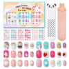 Picture of Modelones Press on Nails for Kids 144Pcs 6 Pack Children Acrylic Fake Nails Pre-glue Full Cover Glitter Gradient Color Starts Unicorn Short False Nail Art Kits Sets Christmas Gifts for Kids Girls