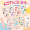Picture of Modelones Press on Nails for Kids 144Pcs 6 Pack Children Acrylic Fake Nails Pre-glue Full Cover Glitter Gradient Color Starts Unicorn Short False Nail Art Kits Sets Christmas Gifts for Kids Girls