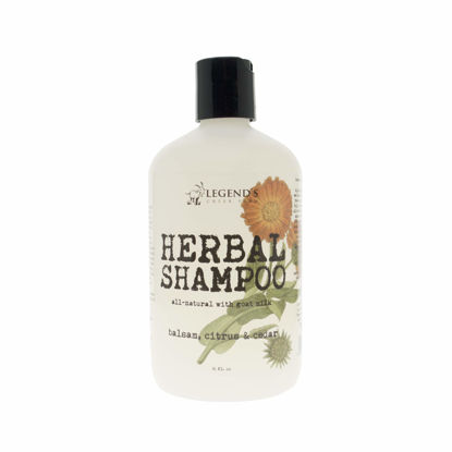 Picture of Legend's Creek Farm, Herbal Goat Milk Shampoo, Gently Cleansing & Soothing, Calendula, Rosehip, & Ginseng, For Dry & Damaged Hair, Handmade in USA, 16 fl. Oz (Balsam, Citrus & Cedar H.S.)