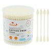 Picture of HOMEFOX Yellow Cotton Swabs Precision Pointed - 200 Count Pointy Organic Cotton Bud Double Side Tightly Wrapped Cotton Tips Paper Stick Soft Gentle Lint-Free Cruelty-Free Pointy & Round (Lemon Yellow)