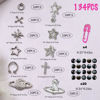 Picture of BBATT-HAPPY 134PCS Nail Charms for Acrylic Nails,Silver Star Planet Cross Punk Pink Pin Billiards Nail Art Accessories,Nail Jewels for Nail Art Supplies Craft DIY