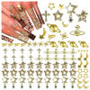 Picture of BBATT-HAPPY 85PCS Star Nail Charms for Acrylic Nails,Gold Star Planet Cross Alloy Nail Art Decoration, Nail Stones Nail Jewels Accessories for Nail Art Supplies Manicure Craft DIY