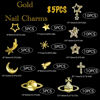Picture of BBATT-HAPPY 85PCS Star Nail Charms for Acrylic Nails,Gold Star Planet Cross Alloy Nail Art Decoration, Nail Stones Nail Jewels Accessories for Nail Art Supplies Manicure Craft DIY