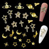 Picture of BBATT-HAPPY 85PCS Star Nail Charms for Acrylic Nails,Gold Star Planet Cross Alloy Nail Art Decoration, Nail Stones Nail Jewels Accessories for Nail Art Supplies Manicure Craft DIY