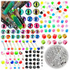 Picture of BBATT-HAPPY 240PCS Nail Charms for Acrylic Nails，Junk Nail Theme Eye Pill Puncture Dice Billiards Silver Half Round Pearl Nail Decorations ，Nail Accessories for Nail Art Supplies Manicure DIY