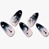 Picture of GLAMERMAID Press on Nail Medium Almond, Winter Gothic Black Ombre French Tip Gel Glue on Nail, 24Pcs Glossy Short Stiletto Reusable UV Finish Fake Nails Acrylic False Nails Manicure Kits for Women