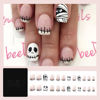 Picture of Halloween Nails Square Press on Nails Short Fake Nails Acrylic Glue on Nails Short Glossy False Nails with Skull Mummy Designs Cute Halloween Nails Full Cover Stick on Nails for Women