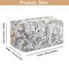 Picture of HHQQWZ Makeup Bag Travel Cosmetic Bag for Women Girls, Zipper Make Up Pouch, Floral Flowers Toiletry Organizer Makeup, Portable Storage Bag, Cosmetic Travel Cloth Bag (Navy Blue Flower)
