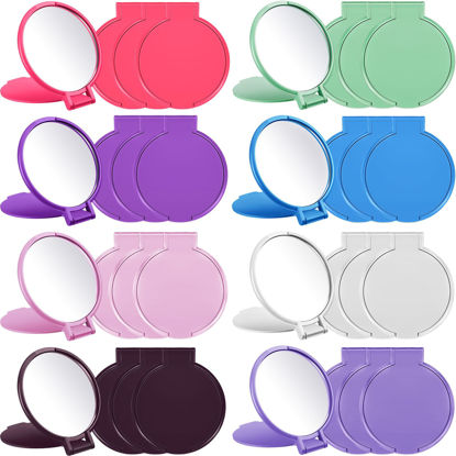 Picture of Jetec Compact Mirrors Bulk Gifts Mini Vintage Travel Round Folding Mirrors Small Portable Pocket for Women Gifts Party Favors(Classic Colors Set,40 Pieces)