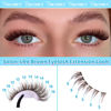 Picture of Yawamica Fluffy Brown Lash Clusters Kit Wispy Eyelash Extension Kit with Bottom Lashes 40D Volume Brown Eyelash Clusters 10-16mm Individual Lashes with Brown Bond and Seal and Lash Tweezers DIY Lash