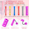 Picture of WILLBOND 48 Pieces Hair Perm Rods Short Cold Wave Rods Plastic Perming Rods Hair Curling Rollers Curlers with Steel Pintail Comb Rat Tail Comb for Hairdressing Styling(6 Sizes,6 Colors)
